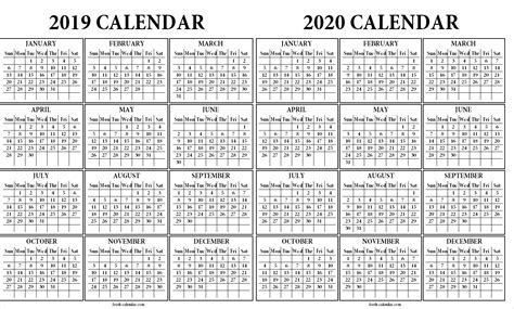 2019 2020 homeschool calendar printable