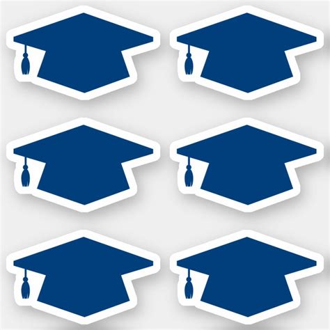Navy Blue Graduation Hat Grad Cap Envelope Sealing Sticker | Zazzle ...
