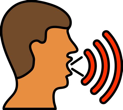 humano ruidoso hablar naranja y rojo icono o símbolo. 24157276 Vector en Vecteezy