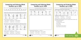 KS2 Crossword Number Puzzle 1 (4-digit Numbers)