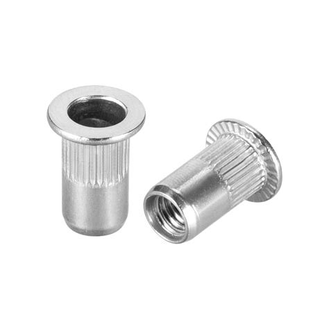 uxcell M5 304 Stainless Steel Rivet Nuts Flat Head Insert Nutsert 10 ...