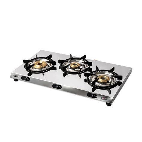 BhavaniLaxmi SLEEK Stainless Steel 3 Burner Manual LPG Gas Stove (ISI ...