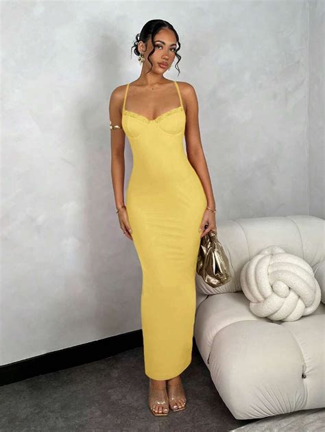 SHEIN BAE Vestido graduação de cor lisa de copo extra longo, com ...