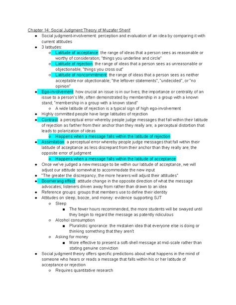 Module 6 Social Judgment Theory - Chapter 14: Social Judgment Theory of ...