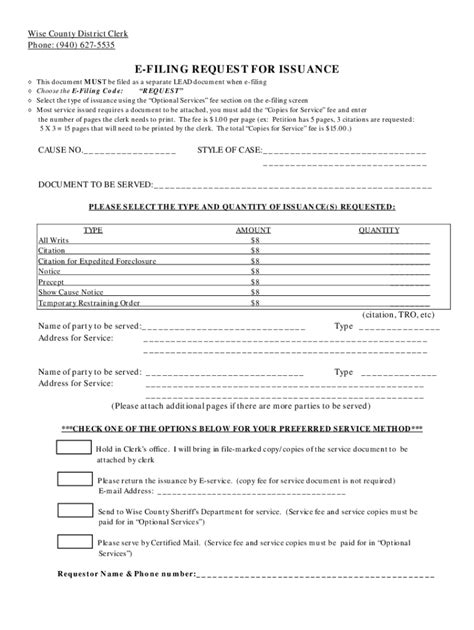 Fillable Online www.pdffiller.com207985196-E-FILING-REQUEST-FORFillable ...