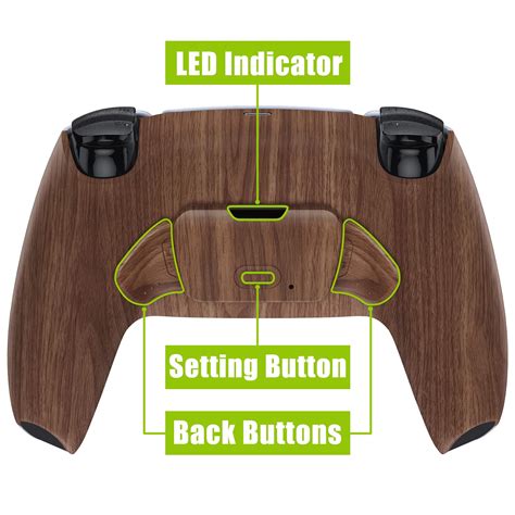 Buy eXtremeRate Wood Grain Back Paddles Programable Rise 2.0 Remap Kit ...