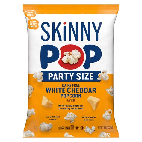 SkinnyPop White Cheddar Popcorn 8oz Family Size Bag Perfect for Sharing ...