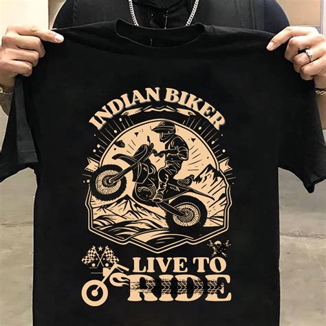 Biker : Indian Biker Live To Ride Black T-shirt – CharismaticTee