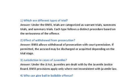 BNSS QA: Types of Trials, Jurisdiction, and Legal Concepts Explained ...