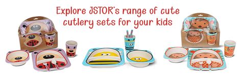 JSTOR Natural Bamboo Fiber Plate, Bowl, Glass, Spoon and Fork - 5 Piece ...
