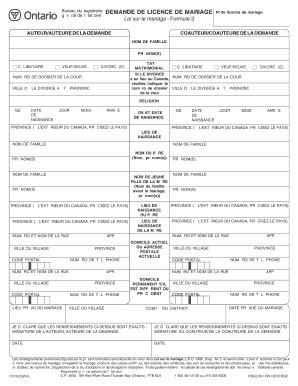 Marriage Licence Application - French - Brampton - Fill and Sign ...