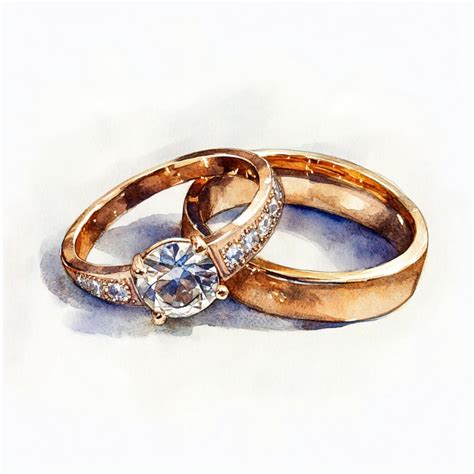 10 Wedding Rings Prints, Wedding Clipart, Create Gift Card, Whimsical ...