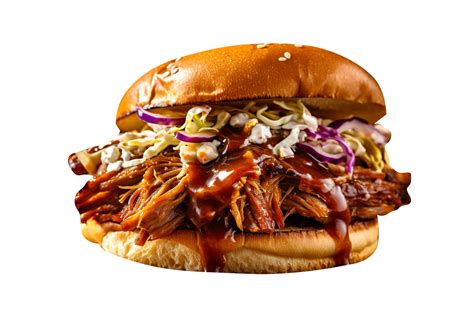 Tasty pulled pork burger on transparent background 25229661 PNG