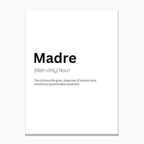 Madre Definition Meaning Canvas Print by Kaigozen - Fy