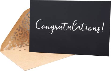 Buy Congratulations Card – 50 Pack Matte Finish Black Greeting Cards ...
