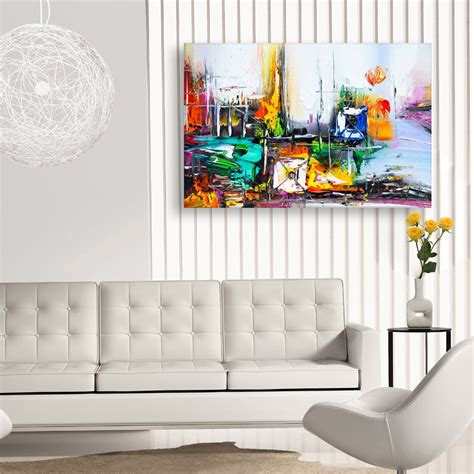 Inephos Unframed Canvas Painting - Beautiful Modern Abstract Art Wall ...