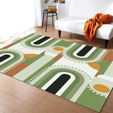 Amazon.com: Area Rugs Living Room Floor Mat Mid-Century Modern Art ...