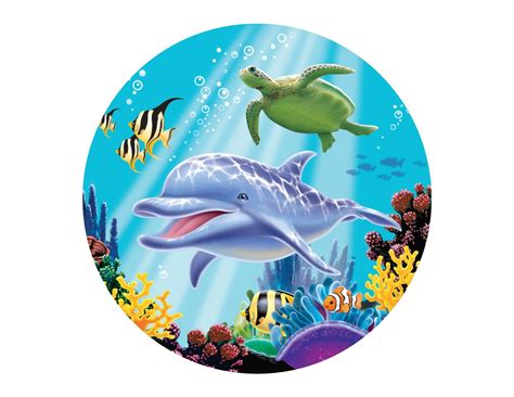 Buy Dolphin Under the Sea Edible Cake Topper Image Cupcakes Ocean Baby ...