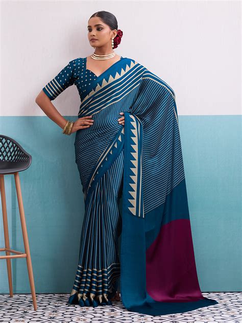 Printed Satin Saree – mbz.in