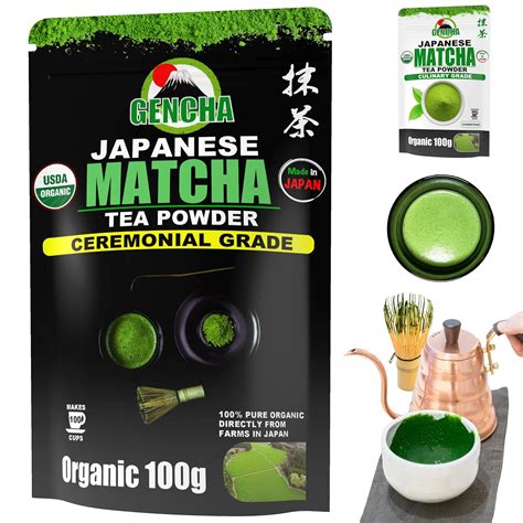 Amazon.com: GENCHA Matcha Green Tea Powder, Ceremonial Grade Matcha ...