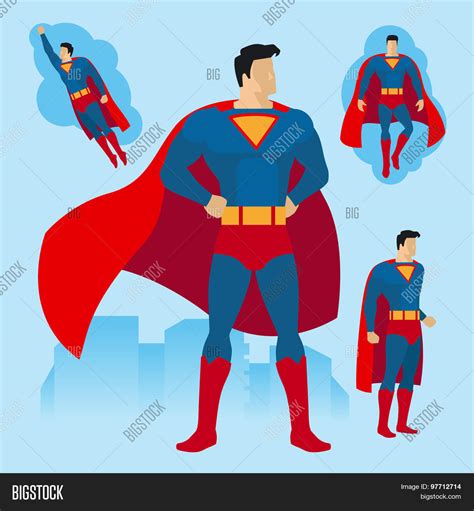 Superhero Poses Set Vector & Photo (Free Trial) | Bigstock