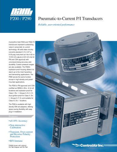 Type 500 - Electropneumatic Transducer (I/P, E/P) - ControlAir - PDF ...