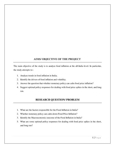 Eco- food scarcity - notes - AIMS/ OBJECTIVE OF THE PROJECT The main ...