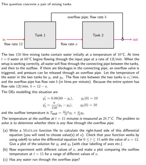 Image result for Tank Problem Diff EQ