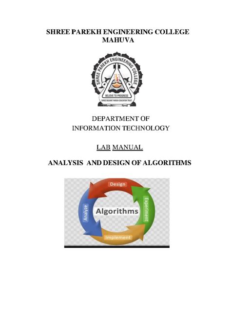 ADA3 - Lab Manual for Analysis and Design of Algorithms - Studocu