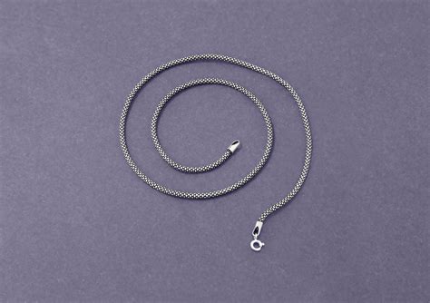 Popcorn Textured Silver Chain for Men | Orionz Jewels