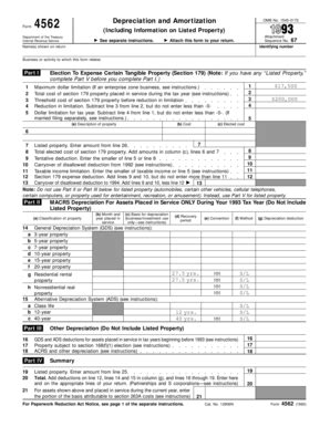 IRS Form 4562 Depreciation and Amortization - Blank Fillable Template ...
