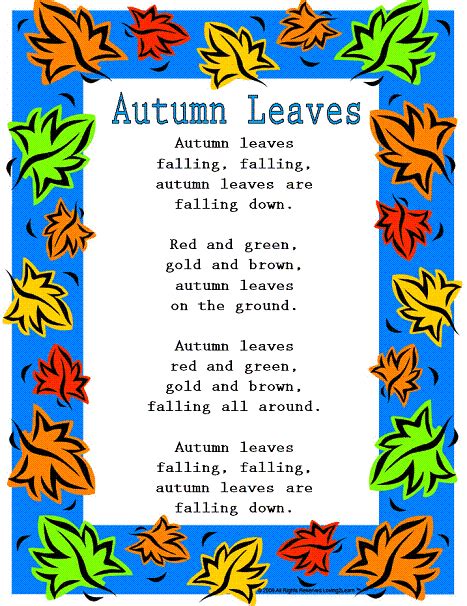 Fall Rhymes & Songs: "Autumn Leaves" and Sing Along Learning Video