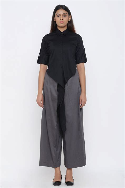 Shop Black Knot Tie-up Crop Top by ESCAPE BY AISHWARYA at House of ...
