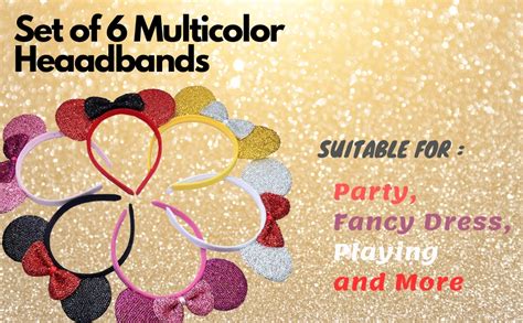 Buy FAVELA Kids Cartoon Minnie Mouse Glitter Ear Bows Headbands for ...