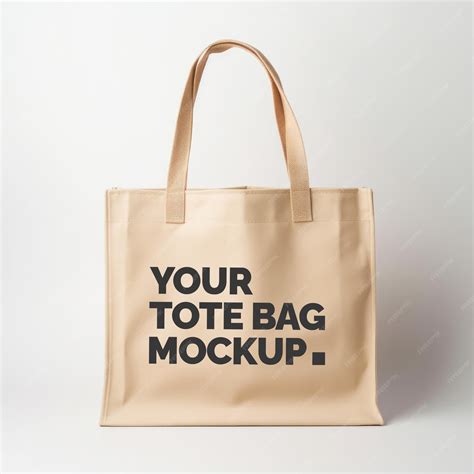 Premium PSD | Empty beige tote bag isolated on white background