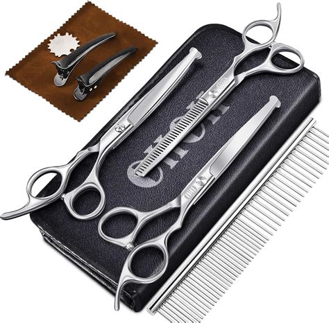Dog Scissors, 6.7 Inch Stainless Steel Dog Grooming Scissor Kit with ...