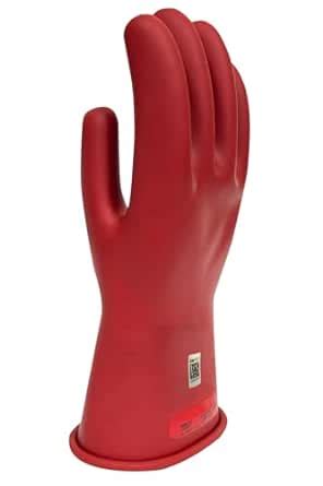 Enespro Class 0 Red Rubber Voltage Insulating Gloves, Max. Use Voltage ...