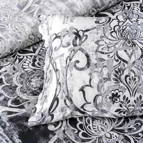 Buy D'DECOR Slate Grey Printed Cotton Super King Bedsheet Set ...