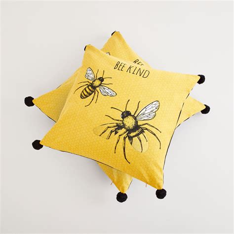 Buy Get The Look Honey Bee Printed Cushion Cover - Set of 2 - 40 x 40 ...