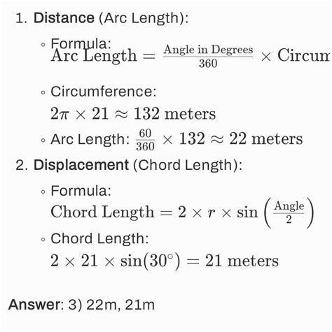 A body moving along a circular path of radius 21m describes an angle of ...