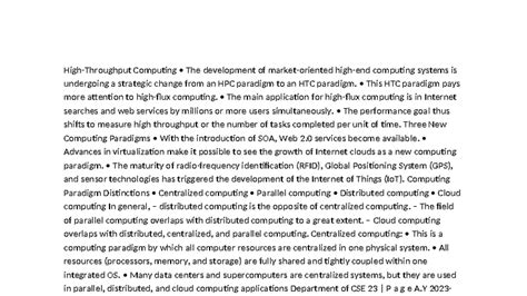 CSE 23-24: Cloud Computing Paradigms and Migration Strategies - Studocu