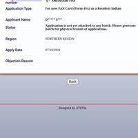 Apply Pan India — Application status Application not yet attached to ...