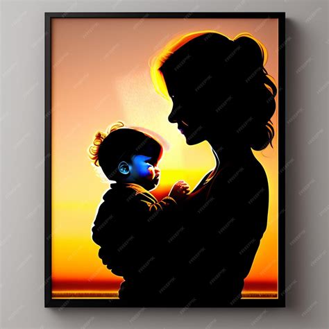 Free Photo | A picture of a woman holding a baby with the sun setting ...