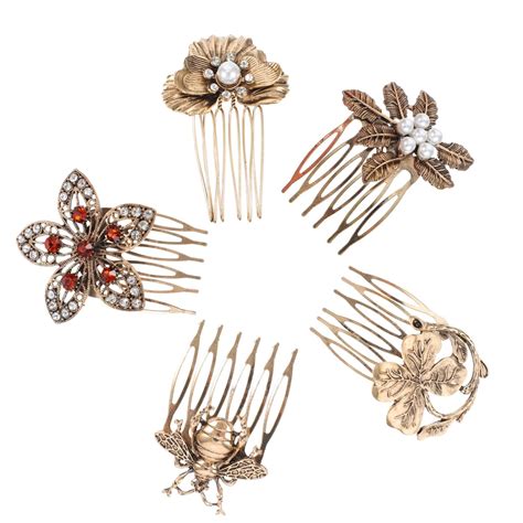 Amazon.com : VINTORKY 5pcs Retro Diamonds Hair Comb Retro Hair Veil ...