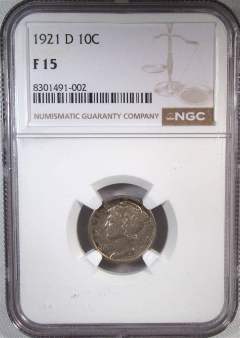 1921-D Mercury Dime Key Date NGC Fine15 AS8 - Decatur Coin and Jewelry