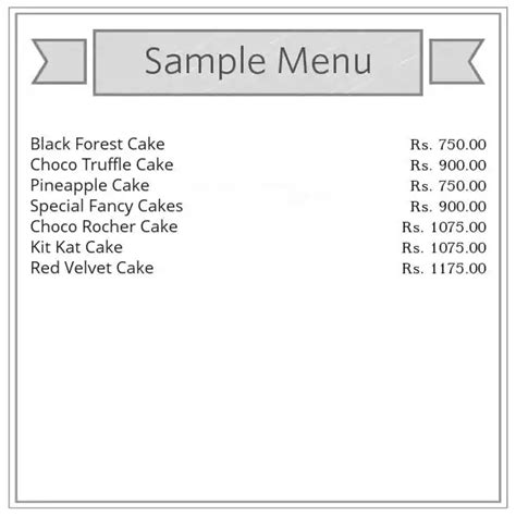 Menu at Maxim's Bakers & Confectioners - Since 1969, New Delhi