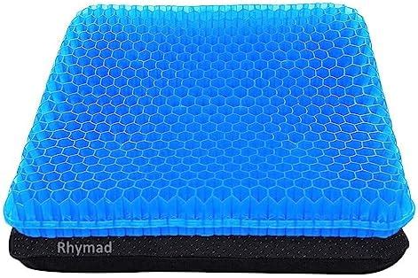 Gel Seat Cushion, Double Thick Egg Gel Seat Cushion with Non-Slip Cover ...