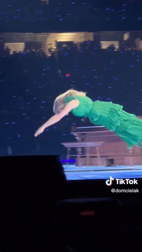 Taylor Swift dives headfirst into gap in stage, fans freak