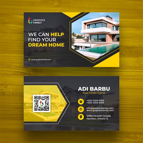 Real Estate Company Agent Business Card Design Template – GraphicsFamily