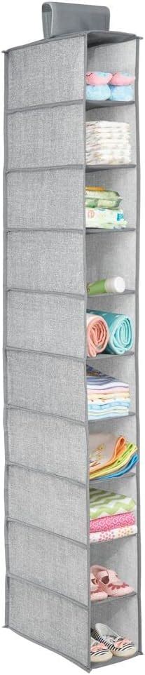 Buy mDesign Hanging Wardrobe Organiser - No Drilling Needed - Hanging ...